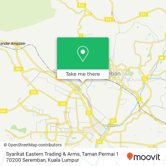 Syarikat Eastern Trading & Arms, Taman Permai 1 70200 Seremban map