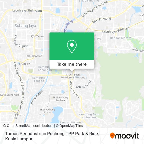 Peta Taman Perindustrian Puchong TPP Park & Ride