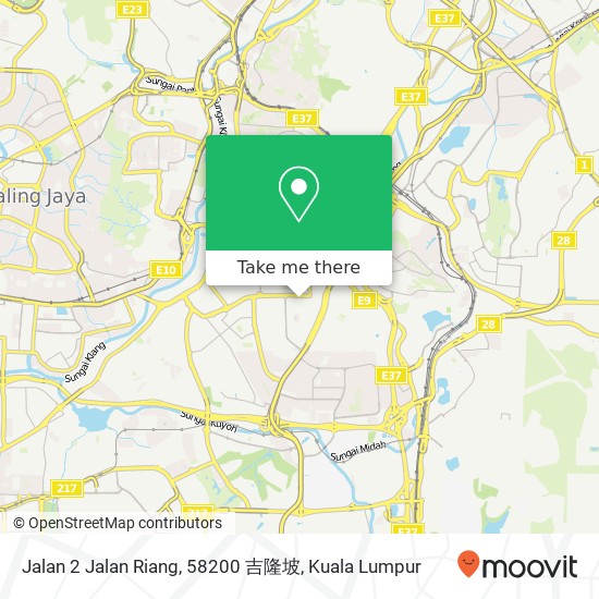 Peta Jalan 2 Jalan Riang, 58200 吉隆坡