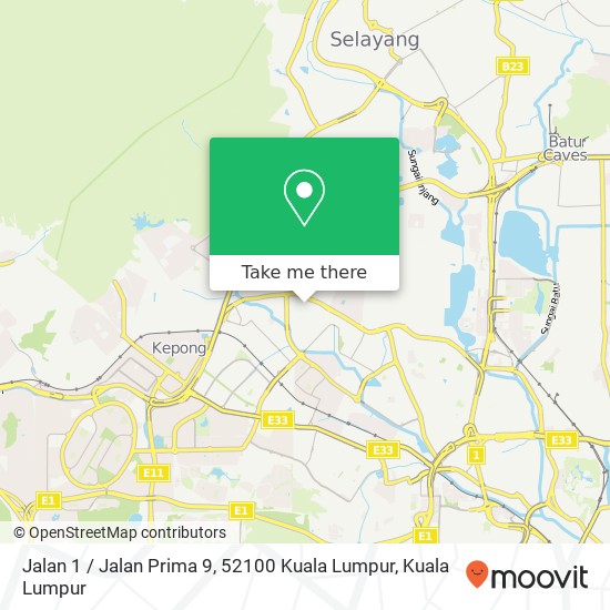 Peta Jalan 1 / Jalan Prima 9, 52100 Kuala Lumpur