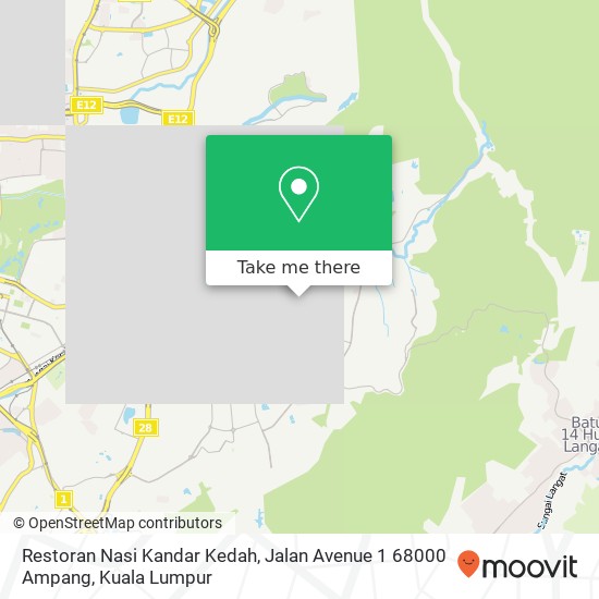 Peta Restoran Nasi Kandar Kedah, Jalan Avenue 1 68000 Ampang