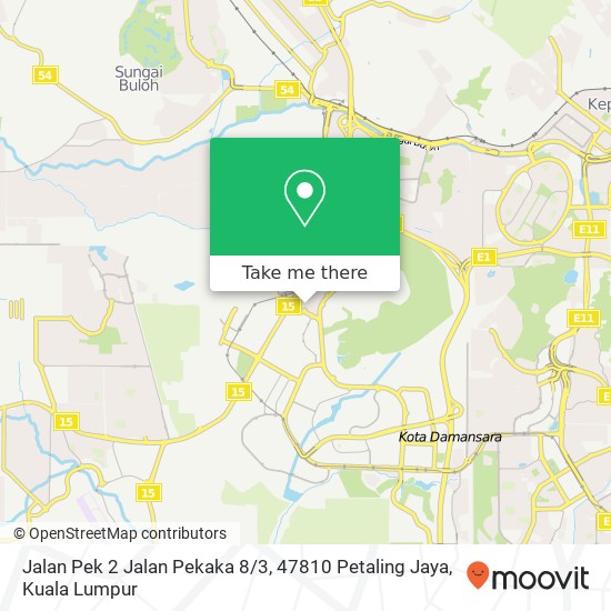 Peta Jalan Pek 2 Jalan Pekaka 8 / 3, 47810 Petaling Jaya