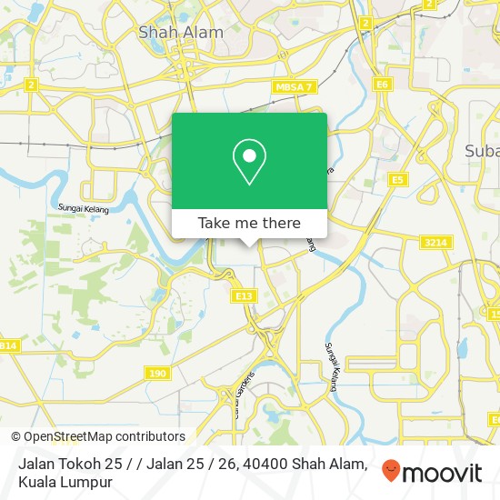 Jalan Tokoh 25 / / Jalan 25 / 26, 40400 Shah Alam map