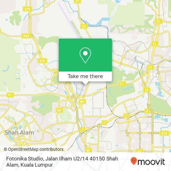 Peta Fotonika Studio, Jalan Ilham U2 / 14 40150 Shah Alam