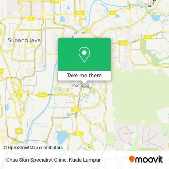 How to get to Chua Skin Specialist Clinic in Puchong by Bus or MRT 