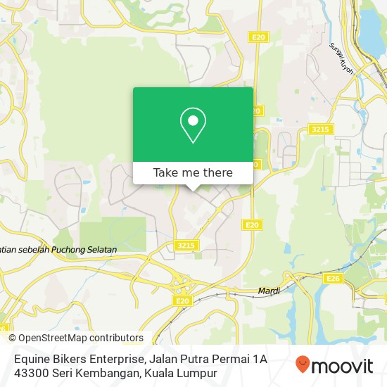 Equine Bikers Enterprise, Jalan Putra Permai 1A 43300 Seri Kembangan map