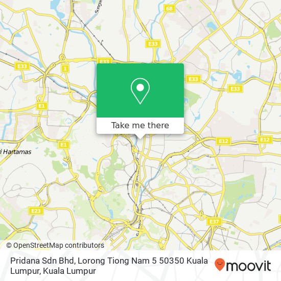 Pridana Sdn Bhd, Lorong Tiong Nam 5 50350 Kuala Lumpur map