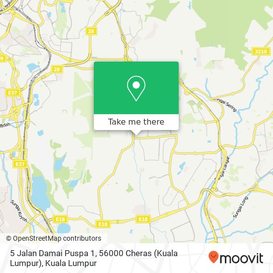 Peta 5 Jalan Damai Puspa 1, 56000 Cheras (Kuala Lumpur)