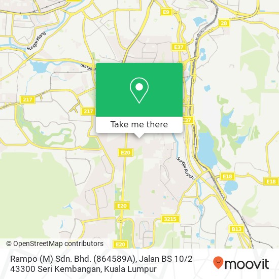 Rampo (M) Sdn. Bhd. (864589A), Jalan BS 10 / 2 43300 Seri Kembangan map