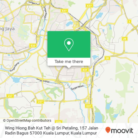 Peta Wing Hiong Bah Kut Teh @ Sri Petaling, 157 Jalan Radin Bagus 57000 Kuala Lumpur