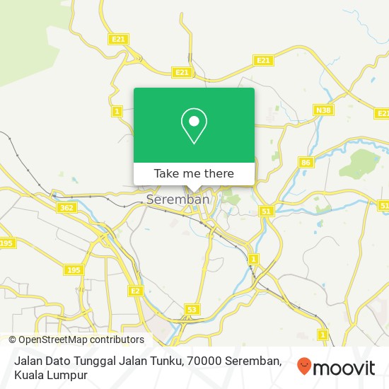 Jalan Dato Tunggal Jalan Tunku, 70000 Seremban map