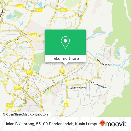 Peta Jalan B / Lorong, 55100 Pandan Indah