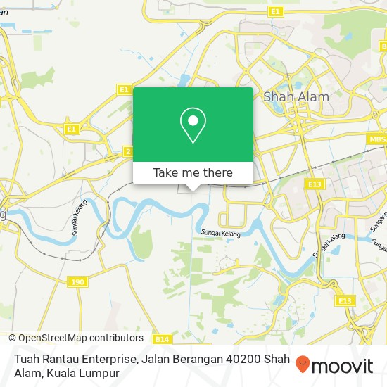 Peta Tuah Rantau Enterprise, Jalan Berangan 40200 Shah Alam