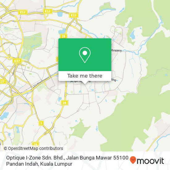 Optique I-Zone Sdn. Bhd., Jalan Bunga Mawar 55100 Pandan Indah map