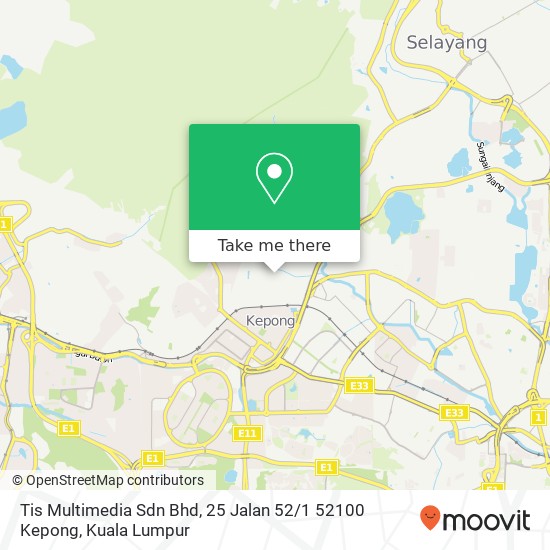 Tis Multimedia Sdn Bhd, 25 Jalan 52 / 1 52100 Kepong map