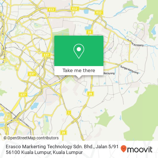 Erasco Markerting Technology Sdn. Bhd., Jalan 5 / 91 56100 Kuala Lumpur map