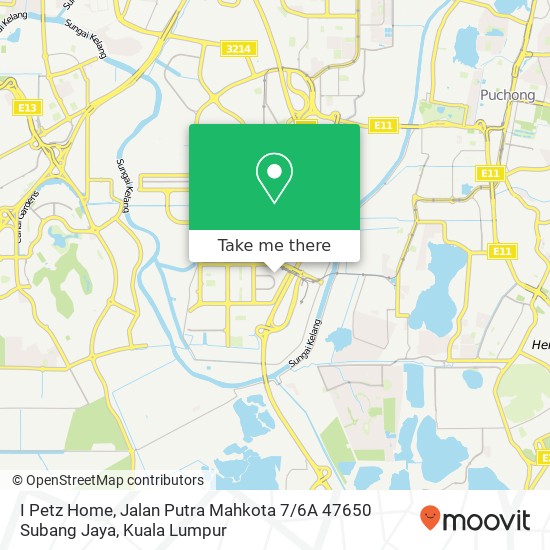 I Petz Home, Jalan Putra Mahkota 7 / 6A 47650 Subang Jaya map