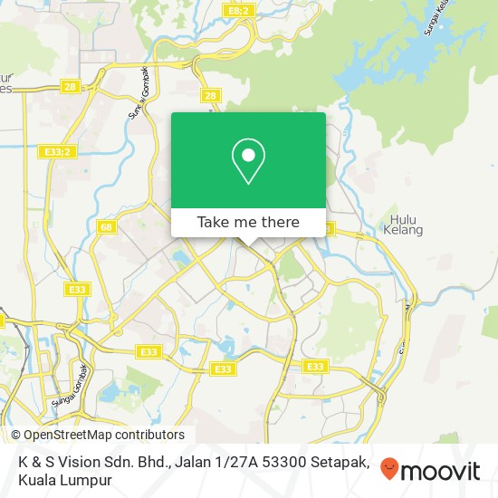 Peta K & S Vision Sdn. Bhd., Jalan 1 / 27A 53300 Setapak