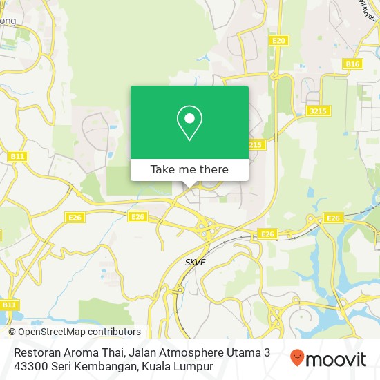 Restoran Aroma Thai, Jalan Atmosphere Utama 3 43300 Seri Kembangan map