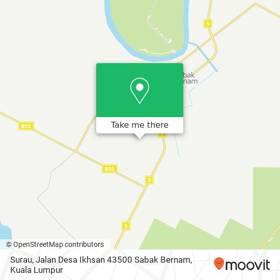 Peta Surau, Jalan Desa Ikhsan 43500 Sabak Bernam