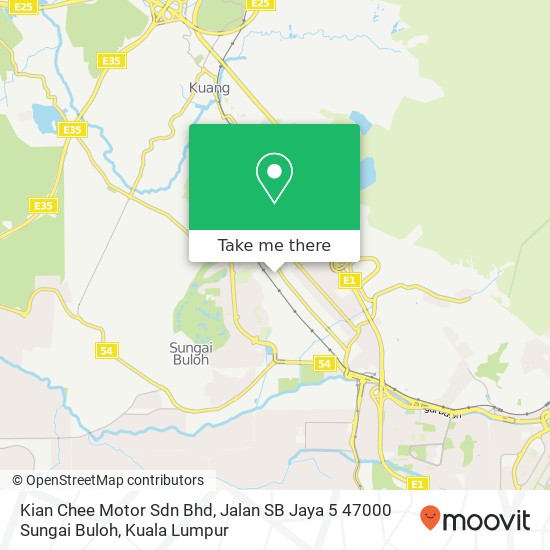 Peta Kian Chee Motor Sdn Bhd, Jalan SB Jaya 5 47000 Sungai Buloh