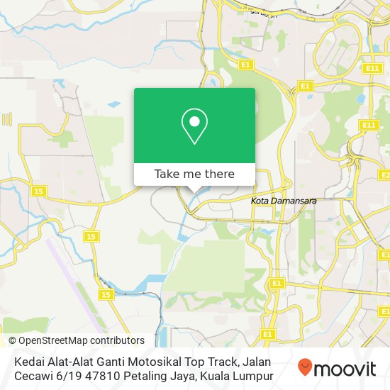 Kedai Alat-Alat Ganti Motosikal Top Track, Jalan Cecawi 6 / 19 47810 Petaling Jaya map