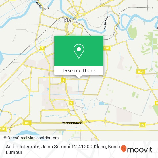 Peta Audio Integrate, Jalan Serunai 12 41200 Klang