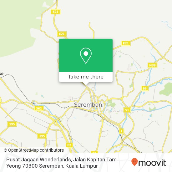 Pusat Jagaan Wonderlands, Jalan Kapitan Tam Yeong 70300 Seremban map