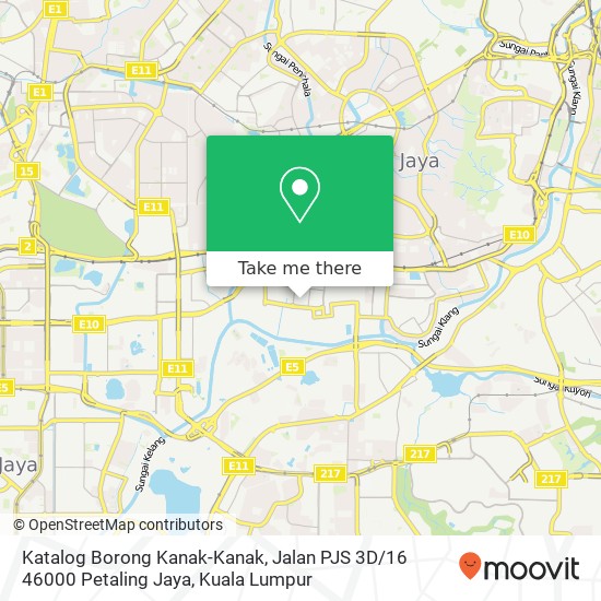 Peta Katalog Borong Kanak-Kanak, Jalan PJS 3D / 16 46000 Petaling Jaya