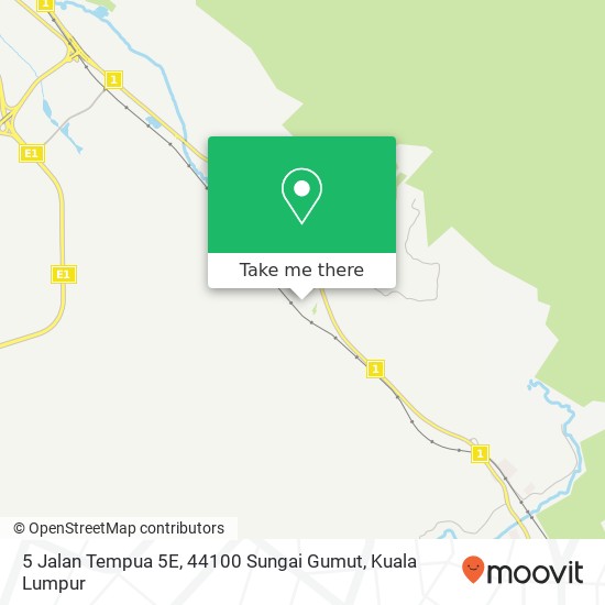 Peta 5 Jalan Tempua 5E, 44100 Sungai Gumut