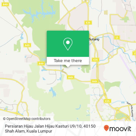 Persiaran Hijau Jalan Hijau Kasturi U9 / 10, 40150 Shah Alam map