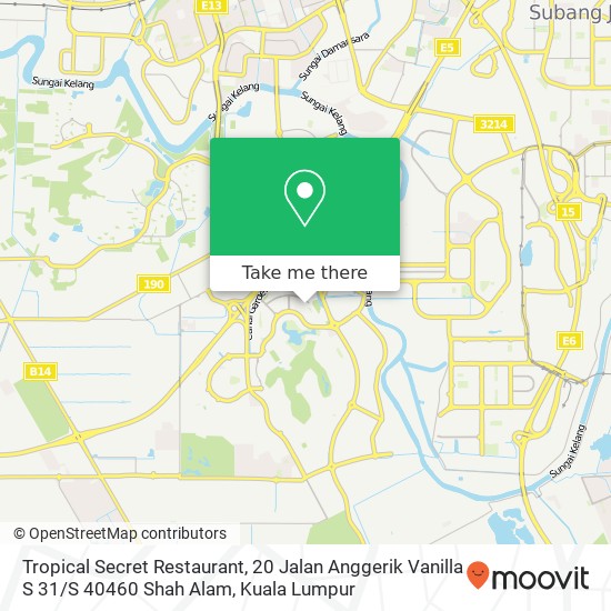 Tropical Secret Restaurant, 20 Jalan Anggerik Vanilla S 31 / S 40460 Shah Alam map