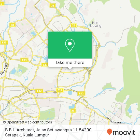 B B U Architect, Jalan Setiawangsa 11 54200 Setapak map