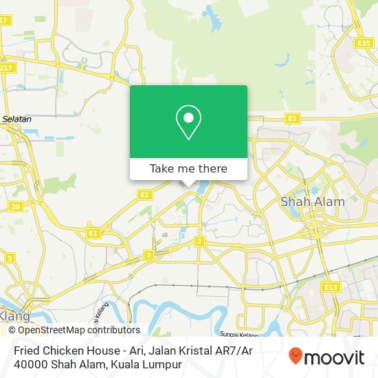 Peta Fried Chicken House - Ari, Jalan Kristal AR7 / Ar 40000 Shah Alam