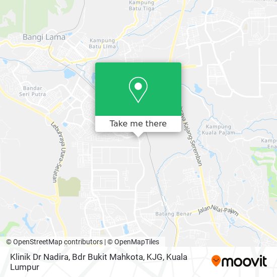 Peta Klinik Dr Nadira, Bdr Bukit Mahkota, KJG