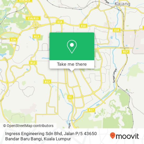 Peta Ingress Engineering Sdn Bhd, Jalan P / 5 43650 Bandar Baru Bangi