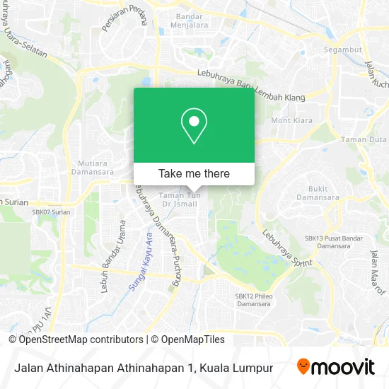 Jalan Athinahapan Athinahapan 1 map
