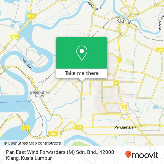 Peta Pan East Wind Forwarders (M) Sdn. Bhd., 42000 Klang