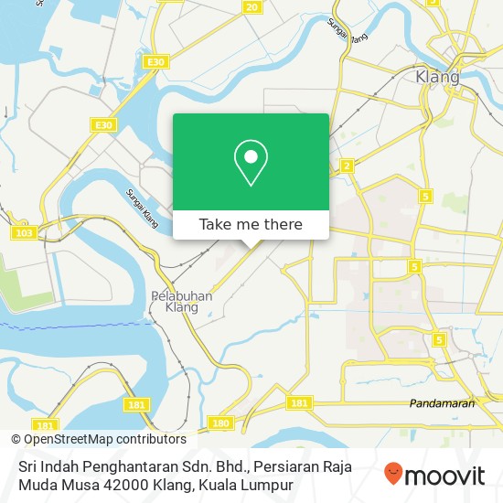 Sri Indah Penghantaran Sdn. Bhd., Persiaran Raja Muda Musa 42000 Klang map