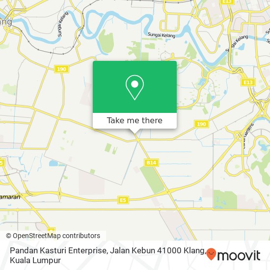 Peta Pandan Kasturi Enterprise, Jalan Kebun 41000 Klang