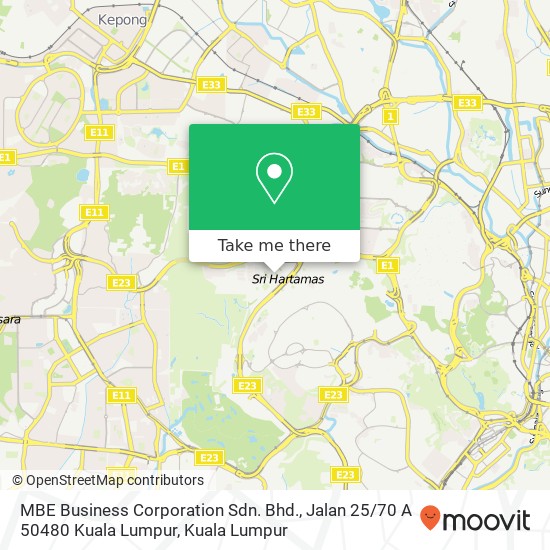 MBE Business Corporation Sdn. Bhd., Jalan 25 / 70 A 50480 Kuala Lumpur map