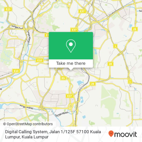 Peta Digital Calling System, Jalan 1 / 125F 57100 Kuala Lumpur