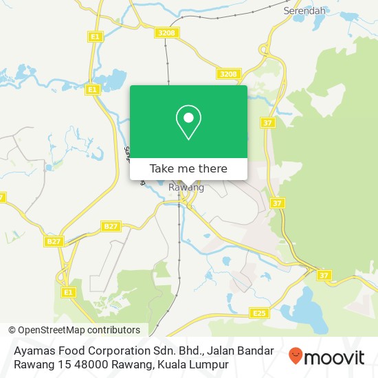 Peta Ayamas Food Corporation Sdn. Bhd., Jalan Bandar Rawang 15 48000 Rawang