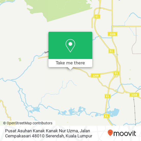 Pusat Asuhan Kanak Kanak Nur Uzma, Jalan Cempakasari 48010 Serendah map