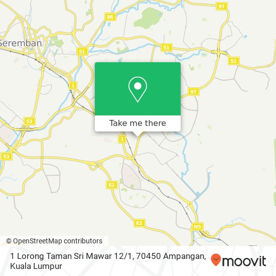 Peta 1 Lorong Taman Sri Mawar 12 / 1, 70450 Ampangan