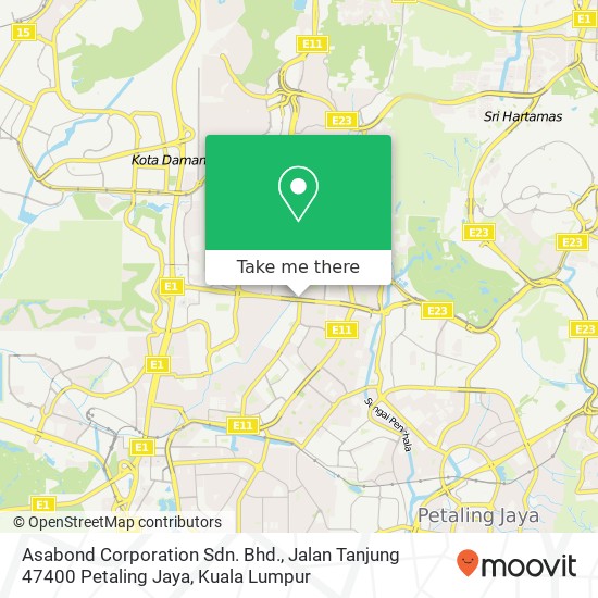 Asabond Corporation Sdn. Bhd., Jalan Tanjung 47400 Petaling Jaya map