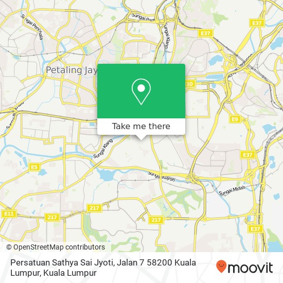 Peta Persatuan Sathya Sai Jyoti, Jalan 7 58200 Kuala Lumpur