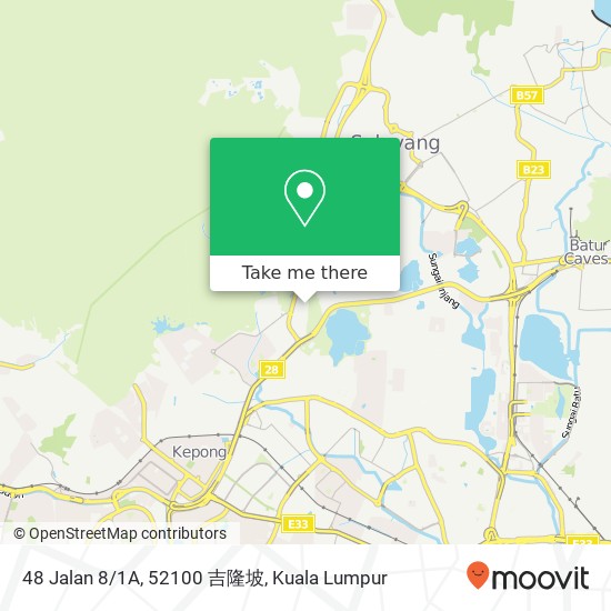Peta 48 Jalan 8/1A, 52100 吉隆坡