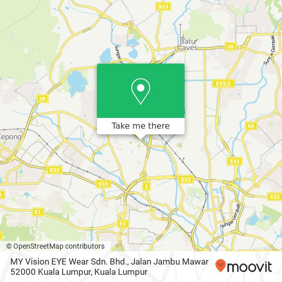 MY Vision EYE Wear Sdn. Bhd., Jalan Jambu Mawar 52000 Kuala Lumpur map