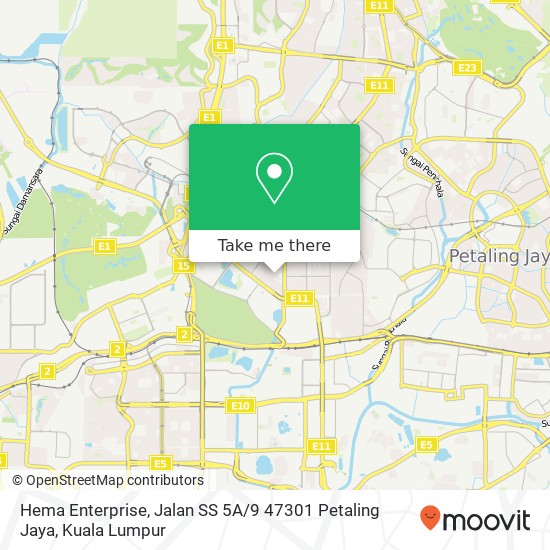 Hema Enterprise, Jalan SS 5A / 9 47301 Petaling Jaya map